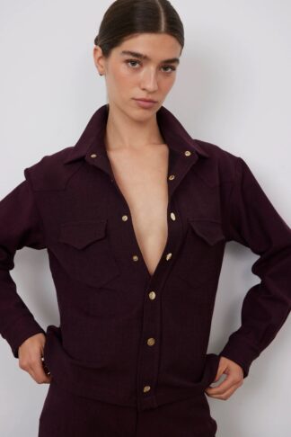 CAMISA BAD HABITS ADRIANA BURGUNDY