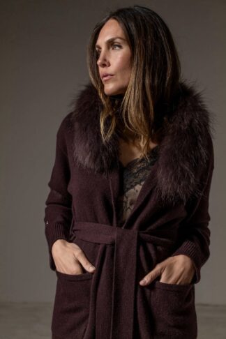 CHAQUETA CASLDA&JIMENA CINTURÓN BURDEOS